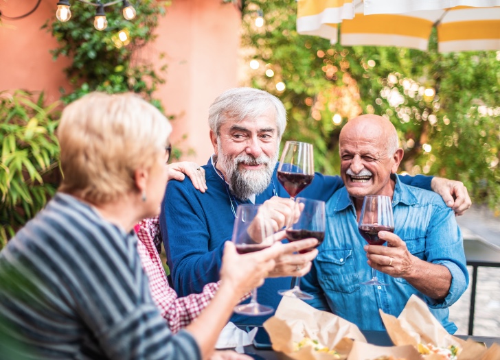 Group with wine